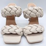 Steve Madden  Sandals Womens 6 Cream Kenley Braided Heeled Sandals Mules‎ Heels Photo 3
