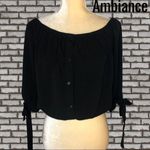 Ambiance brand semi sheer elastic cropped Black Photo 1