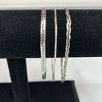 3 Vintage chain bracelets herringbone, box chain and braided 2 are 925 sterling Silver Photo 2
