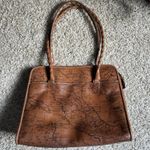 Patricia Nash Purse Leather Calvi Satchel Shoulder Bag Signature Map Riot Rust Photo 1