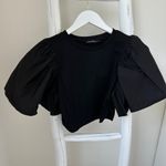 On Twelfth  Black Ruffle Sleeve Cropped Top Size Small Photo 8