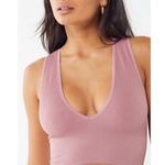Urban Outfitters Out from Under Hailey Seamless Plunge Bra Tank Dusty Pink Sz M Photo 0