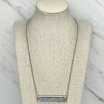 Chico's  Silver Tone Chain Blue Bar Pendant Double Clasp Layering Necklace 20" ✨ Photo 0