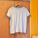 Joseph A  Womens Short Sleeve Pocket Tee Retro Crochet Collar Cuff Linen White M Photo 6