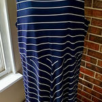 Charter Club  Navy White Striped Sleeveless Dress Flowy Nautical Chevron Skirt Photo 0