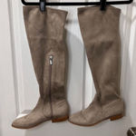Calvin Klein  Taupe Microfiber Over-the-Knee Boots Side Zip Flat‎ Heel-8.5 Photo 0