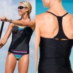 Athleta ‎ Black Samba tankini swim top 34 D/DD Photo 1