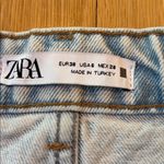 ZARA  Denim Shorts Light Wash High Rise Mom Size 6 Photo 3