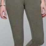 Lululemon Wunder Under Crop (Roll Down) *Cotton in Heathered Fatigue Green Photo 0