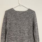 Coldwater Creek Black White Chunky Knit High Low Cotton Crew Neck Sweater PETITE Photo 9
