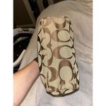 Coach Signature Stripe Tote Bag Brown and Tan Classic Style. No Flaws Photo 4