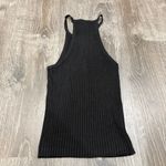 essentials by Full Tilt Black Ribbed High Neck Cropped Tank Top Size M Photo 1