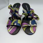 Nine West  Womens 6.5 Fabric Multi Color Print Heeled Pumps Scarf Wrap Sexy Party Photo 10