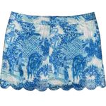 Lilly Pulitzer NWOT Toile Me About It Colette Blue White Skort size 10 RARE MINT Photo 2