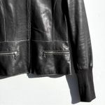 Roots  Women’s Black Leather Zip Front Jacket Size 4 Photo 2