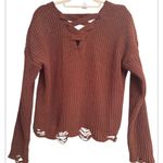 Planet Gold  Distressed Knit Sweater Photo 1