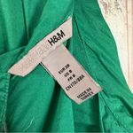 H&M  Vintage Y2K Green Pleated Neckline Back Zip 3/4 Sleeve Blouse Photo 9