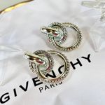 Givenchy Couture Silver Tiered Hoop Clip-On Earrings Photo 1