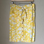 Anthropologie  yellow lemon button belted pencil skirt Photo 2