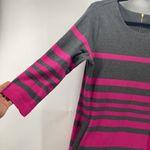 Joan Vass  pink grey pockets sheath gold zipper mid length sleeve knee length M Photo 1