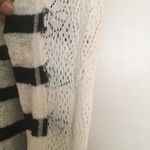 We The Free mixed media black/white striped sweater w/lace inserts, size medium Photo 1