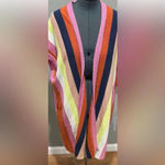 Anthropologie By  Striped Kimono Rainbow Knit Cardigan ONE SIZE Photo 2