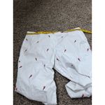 Talbots White Relaxed Chino Pants Sz 16p Parrots Novelty Beachy Resort Vacation Photo 8