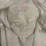 Carole Hochman Vintage White Floral Cotton Robe Womens Size Small USA Lace Trim Photo 5