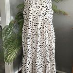 ASOS  White Black Dot high neck Sleeveless Tiered Open Back cotton Maxi Dress 10 Photo 0