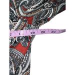 Groovy 1970s Domanique Red & Black Paisley Blouse Size 14 Photo 5