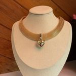 Gold Choker Necklace W/Heart Pendant Photo 2