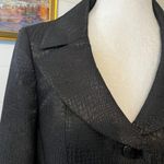 Le Suit Black Croc Embossed Blazer Fitted Jacket Business Preppy Academia Clean Photo 5