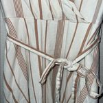 Modcloth Sweet Surprise Faux Wrap Cream and Tan Striped Mini Dress Size 12 Photo 7