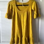 Free People Vintage Light Sweater Dress Mustard Yellow Size Medium Photo 0