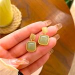 Vintage Chic Style‎ Geometric Drop Earrings Retro Imitation Gemstone Accents Gold Photo 0