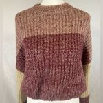 Wet Seal Burgundy wine and mocha long lantern sleeve cropped sweater size XL Photo 2
