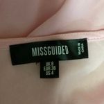 Missguided Pink Deep V Long Sleeve Elastic Wait Wrap Cropped Blouse Top Size 4 Photo 2