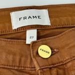 frame denim  Ali High Rise Coated Cigarette Jeans Coated Caramel Size 27 Photo 5