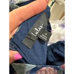 Lulus NWT  Cherished Aura Navy Blue Floral Organza Bustier Midi Dress Sundress L Photo 4