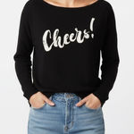P.J. Salvage  Black Cheers Long Sleeve Casual Top Womens XL Photo 0