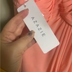 Azazie  Maren Allure Bridesmaid Dress Coral Size 6 Small Formal Maxi Evening New Photo 4