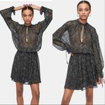 ANINE BING Elliana Asymmetrical Zebra Print 100% silk mini dress Photo 3