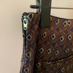 ZARA  Brown Navy Patterned Stretchy Straight Leg Dress Pants Boho Women's Small Photo 6