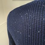 margaret o'leary Shirttail Waffle Crewneck Long Sleeve Dark Blue White Speckle C Photo 6