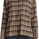 Everlane NWT  Soft Brushed Flannel Brown Plaid Boxy Button Up Shirt Sz Small Photo 0