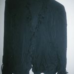 Josephine Chaus  14 Silk Ruffle Top in Black Funeral Plus Photo 6
