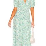 Faithfull the Brand Green Floral Midi Dress Photo 0