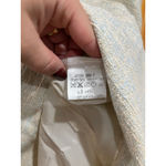 Paul Stuart Silk Chiffon & Tweed Dress Beige Cream Puff Sleeve Size S Photo 5