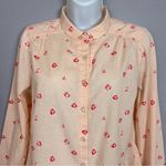 Levi's  Button-Up Shirt Women Lightweight Size Small Light Peach Pink Long Sleeve Photo 2