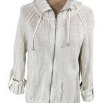 Chico's Sweater Jacket Full Zip Cream Size L Large Knit Mock Neck Size 2 Cotton Photo 0